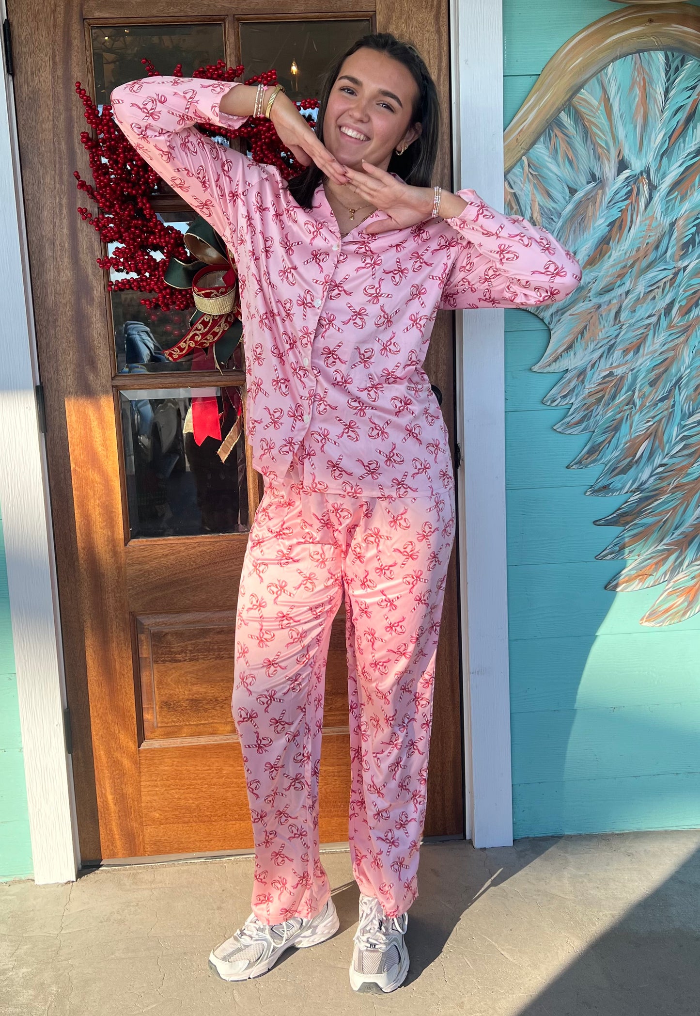 Christmas Candy Silky Satin PJ Set