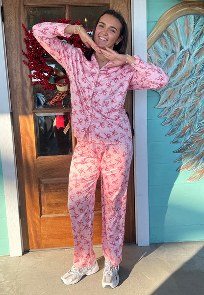 Christmas Candy Silky Satin PJ Set