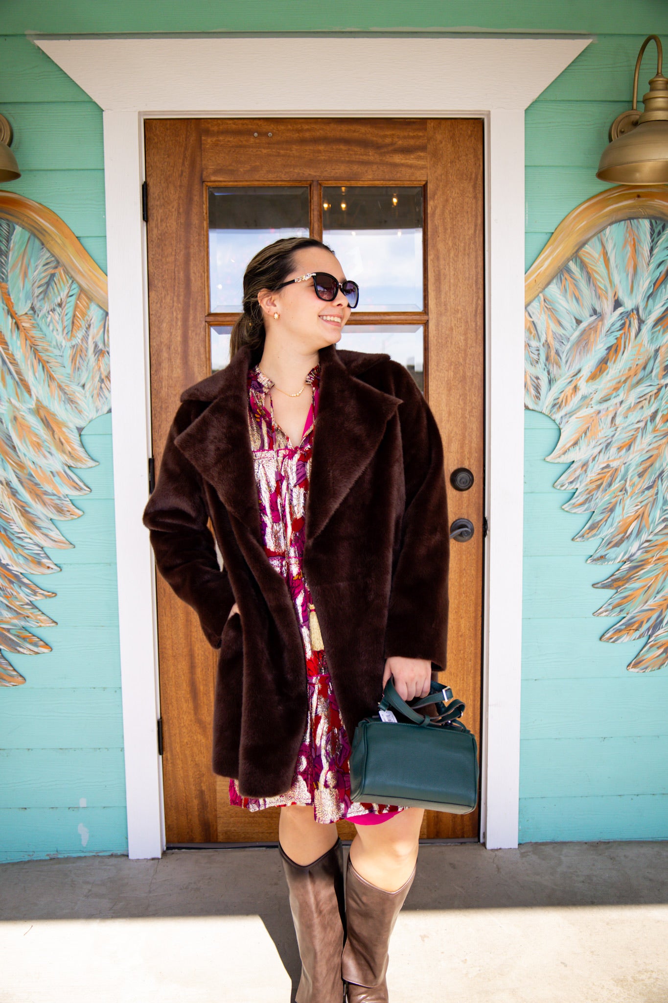 Ivy Jane Chocolate Faux Fur & Suede Jacket