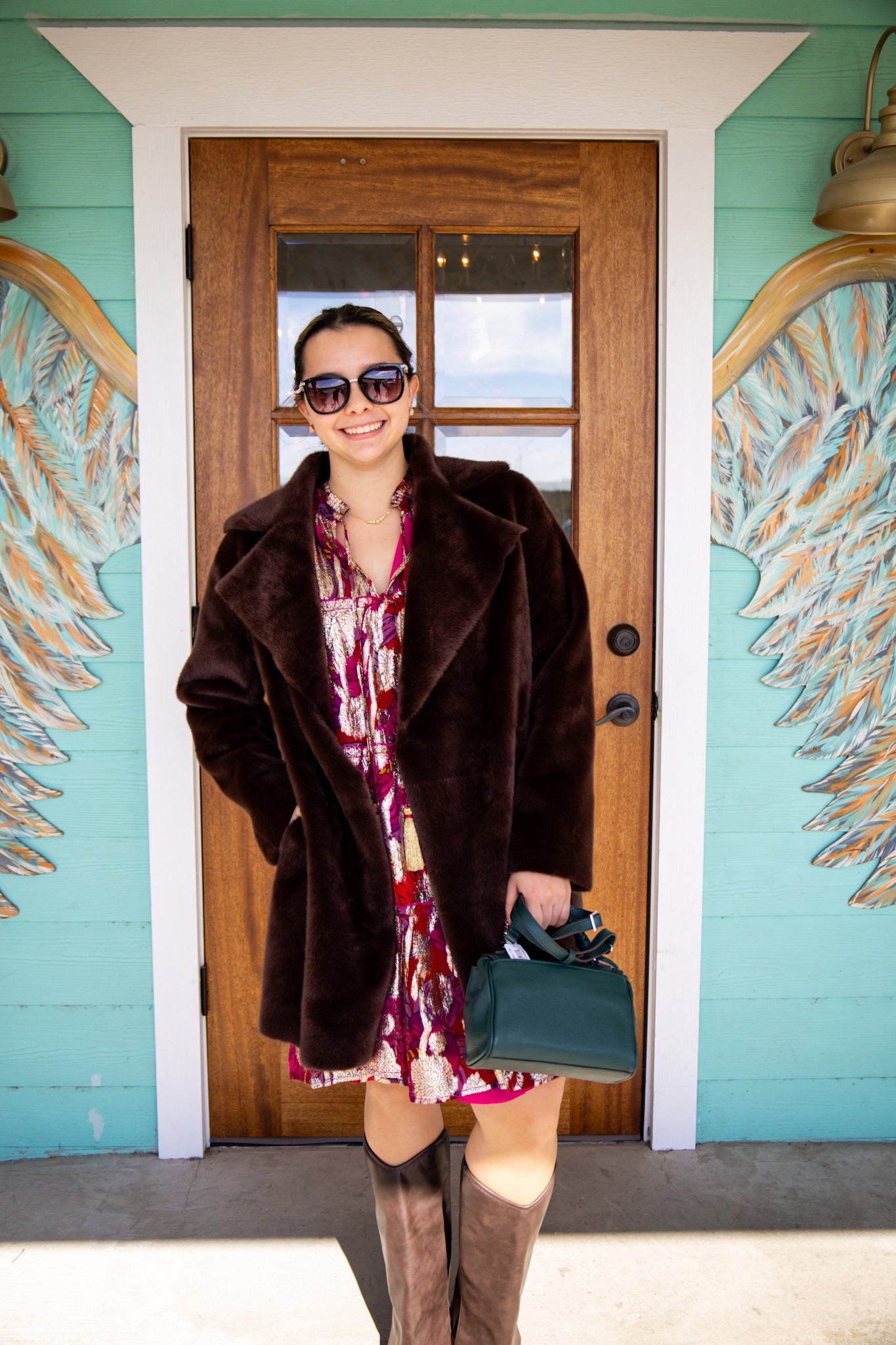 Ivy Jane Chocolate Faux Fur & Suede Jacket