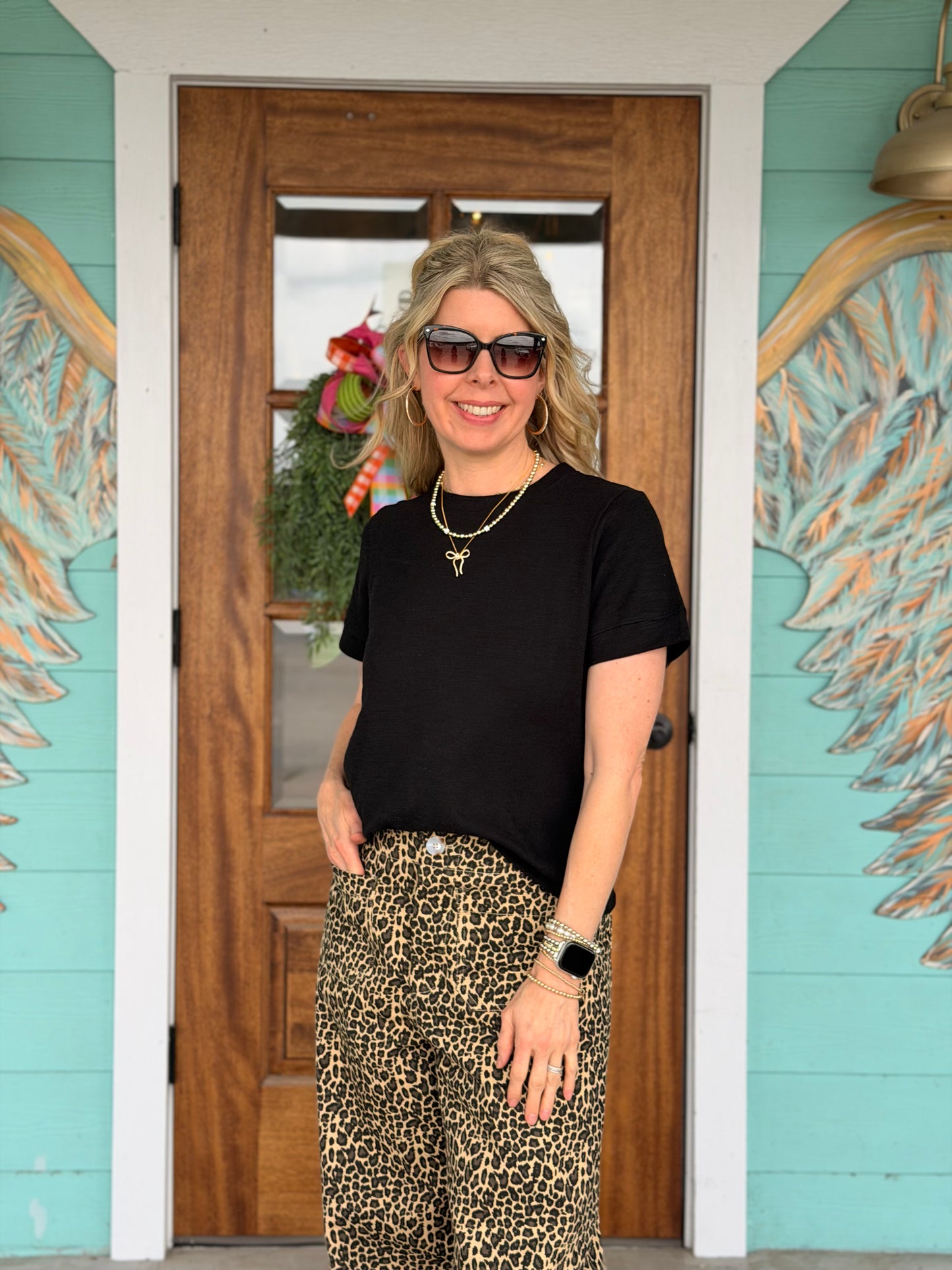 Short Sleeve Black Top