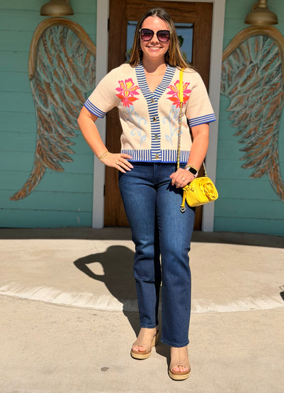 THML Knit Floral Pattern Top