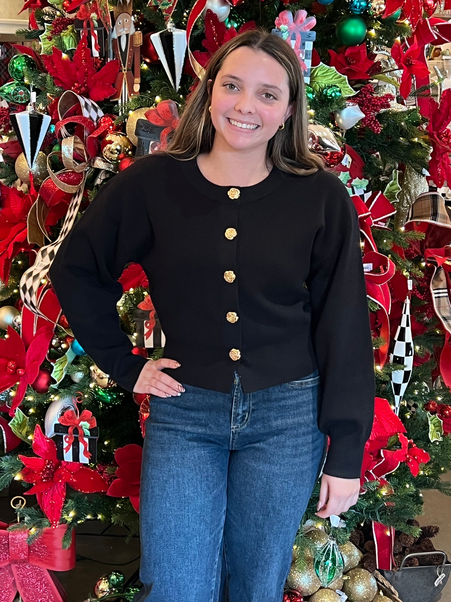 Rosie Button Black Cardigan