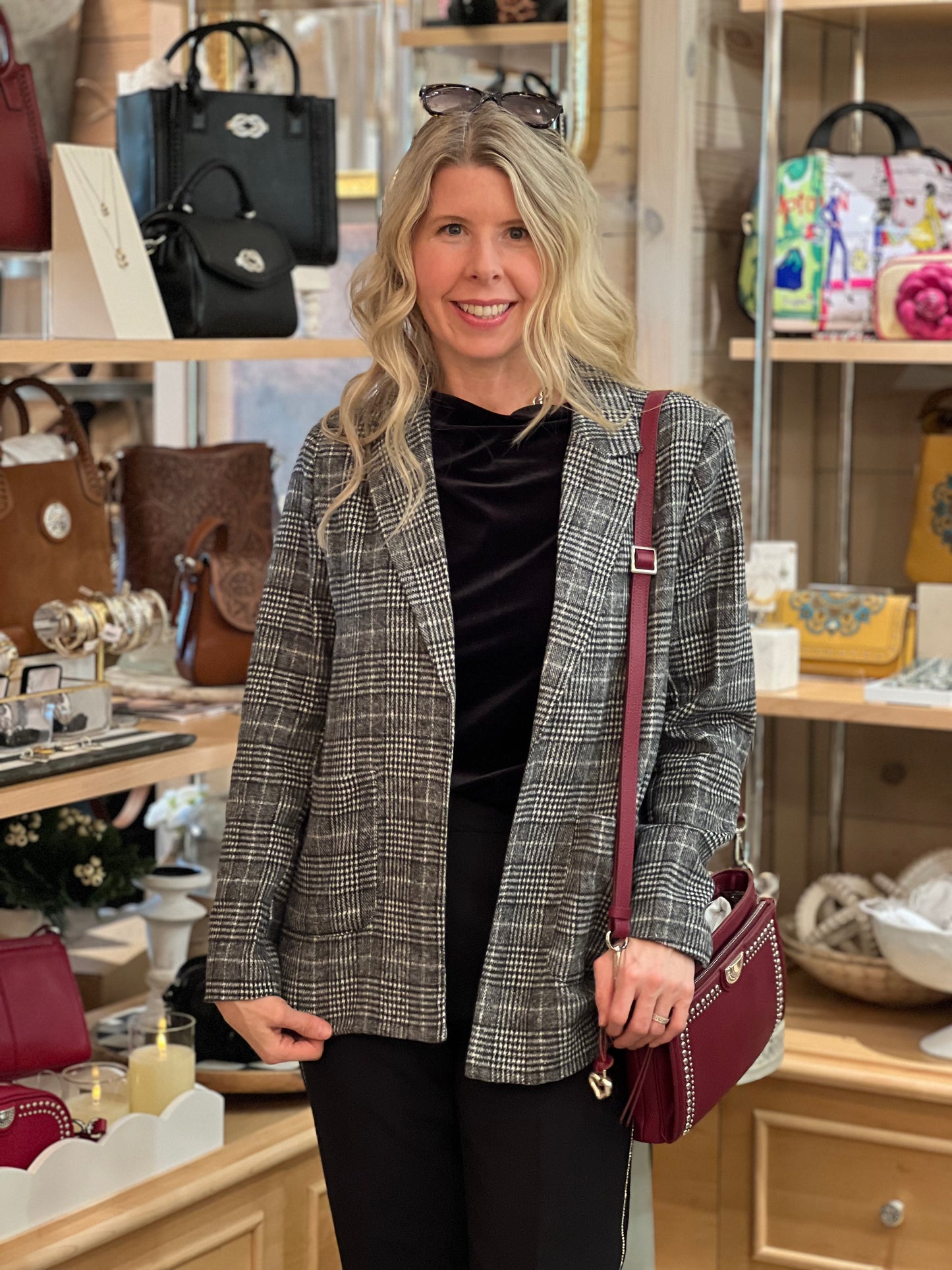 Bynes Black Plaid Blazer