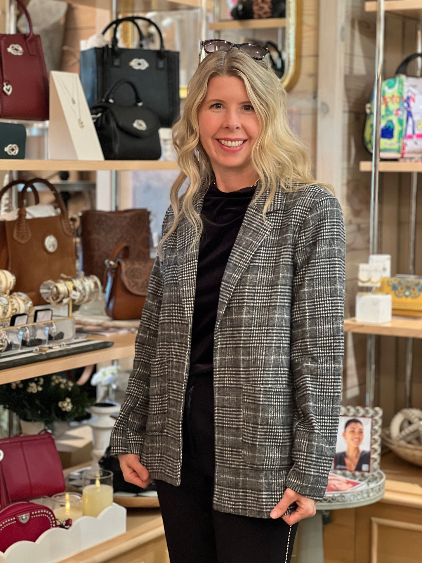 Bynes Black Plaid Blazer