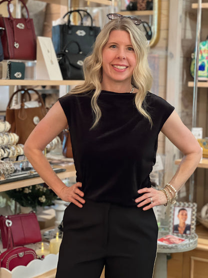 Black Velvet Sleeveless Top