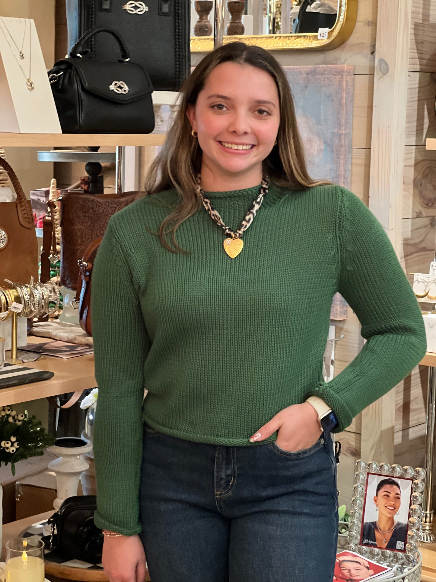 Fern Rolled Edge Sweater