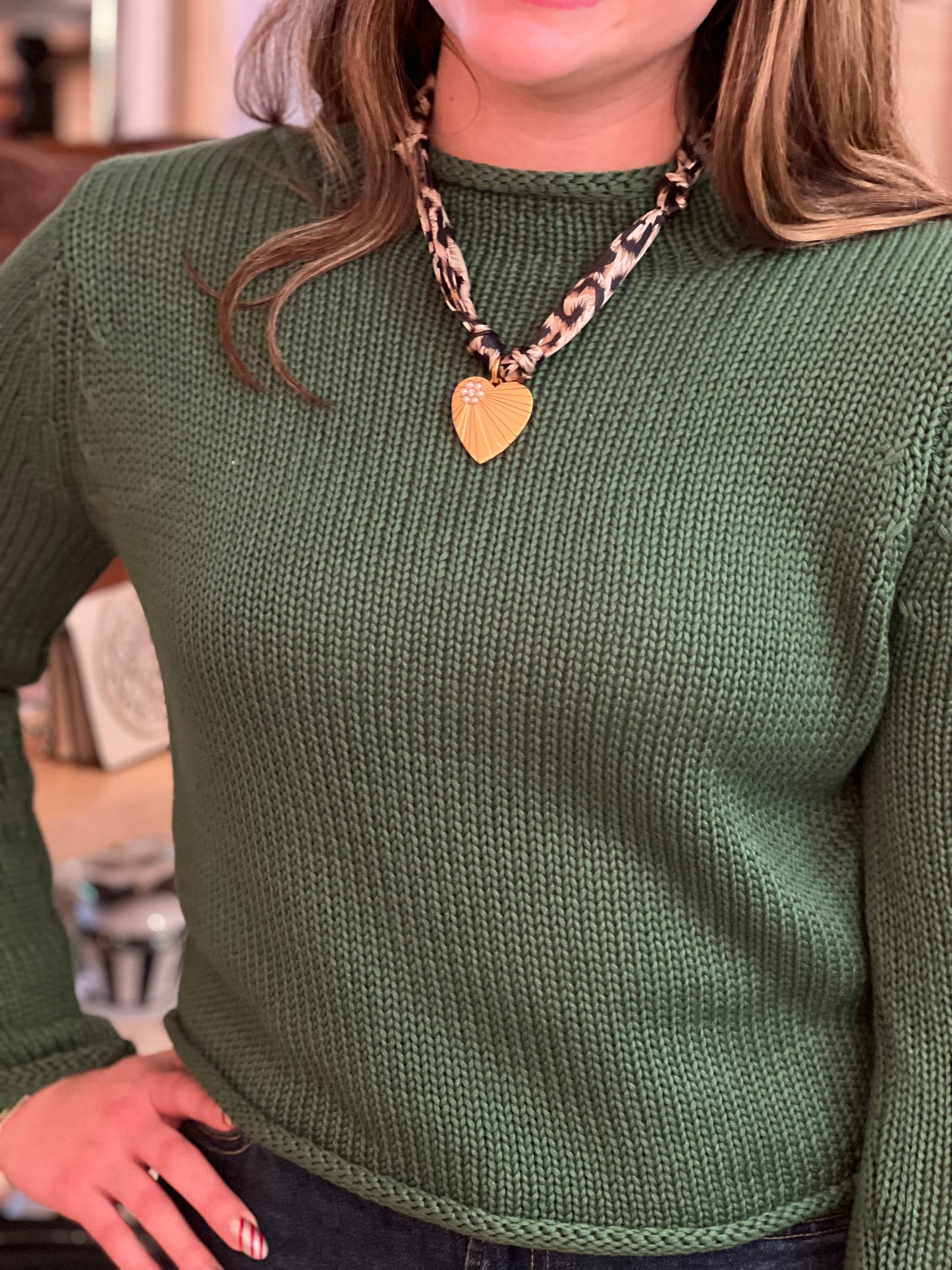 Fern Rolled Edge Sweater