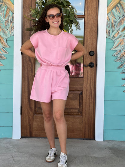 BubbleGum Pink Knit Romper