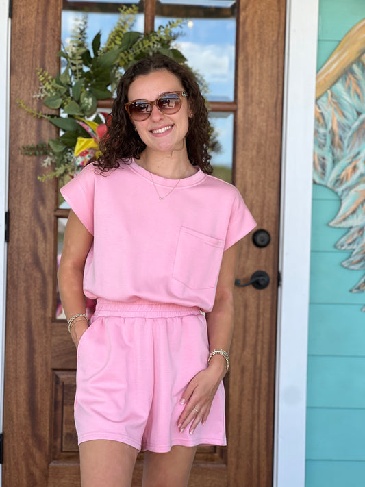 BubbleGum Pink Knit Romper