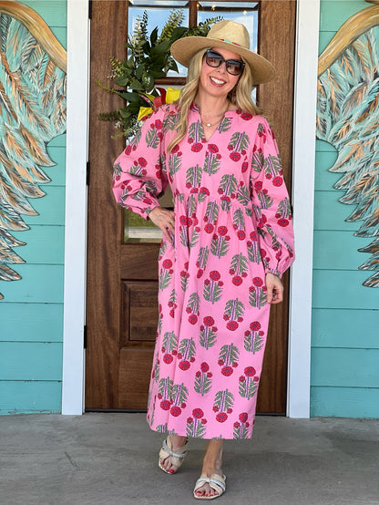 Pink Pippy Floral Midi Dress