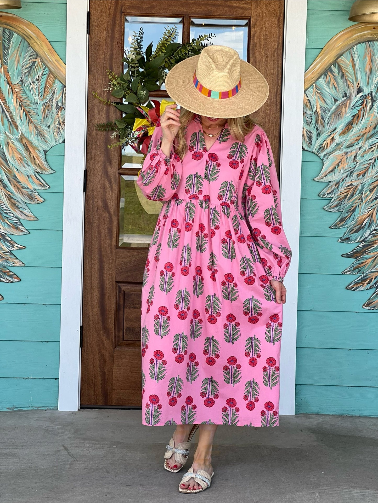 Pink Pippy Floral Midi Dress