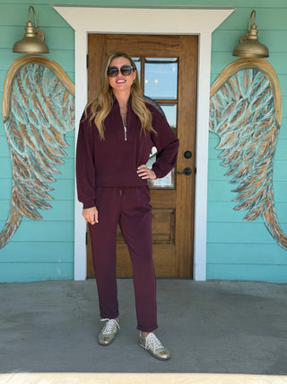 Edie Maroon Knit Pullover