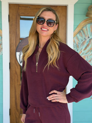 Edie Maroon Knit Pullover