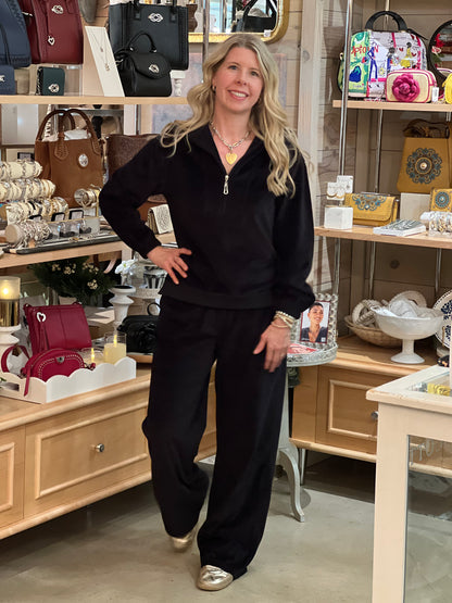 Black Cristy Wide Leg Pant