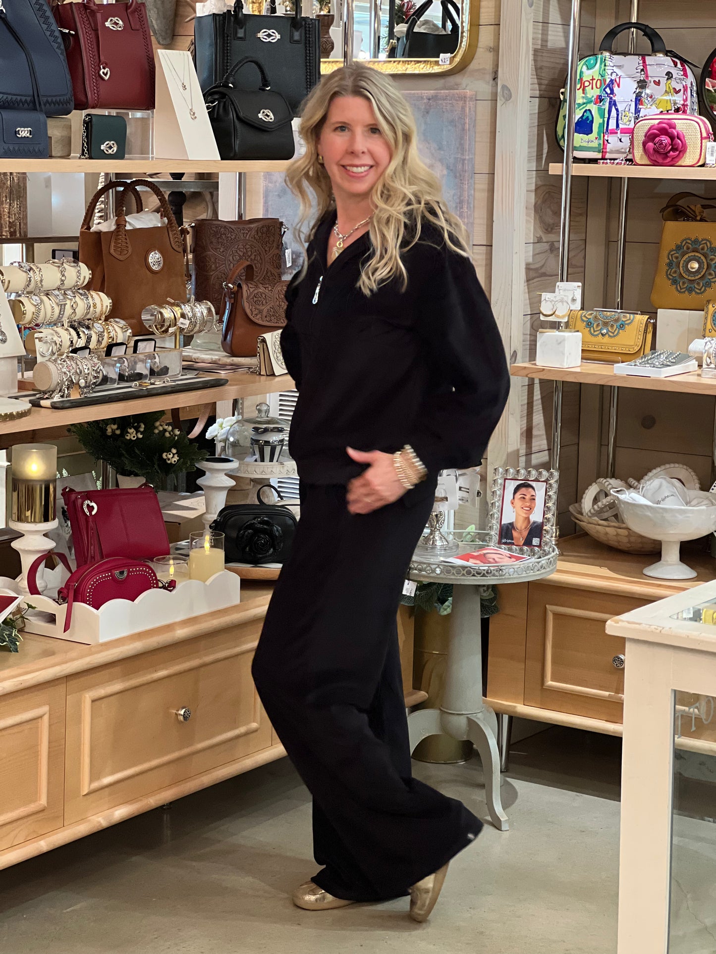 Black Cristy Wide Leg Pant