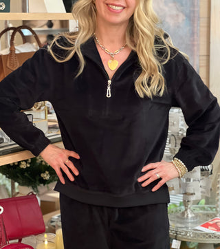 Black Cristy Half Zip Top