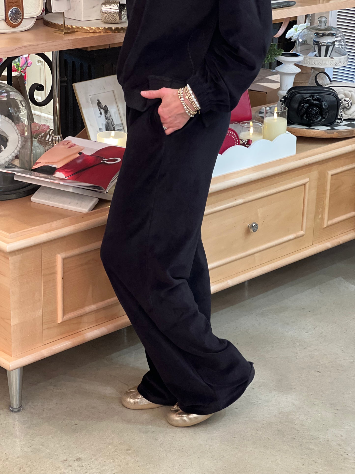 Black Cristy Wide Leg Pant