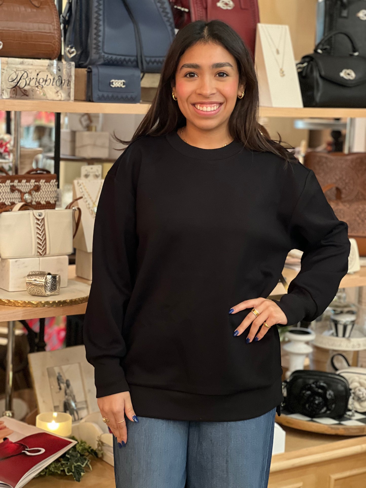 Eileen Long Sleeve Black Sweater