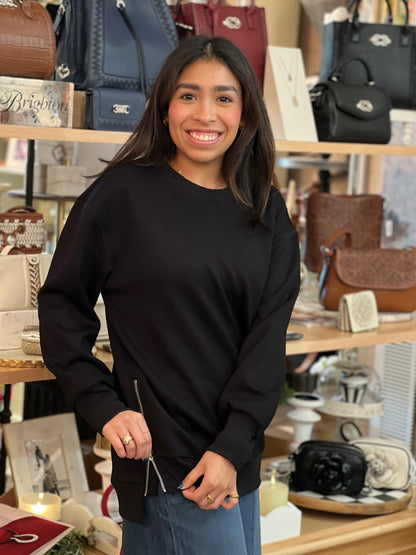 Eileen Long Sleeve Black Sweater