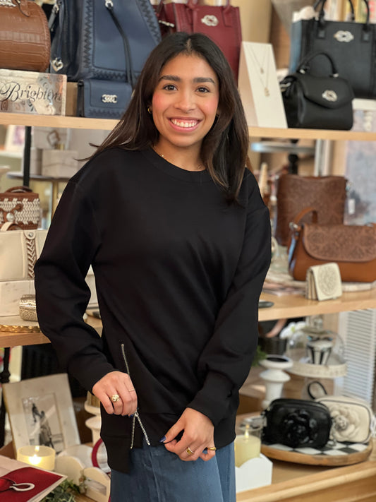 Eileen Long Sleeve Black Sweater