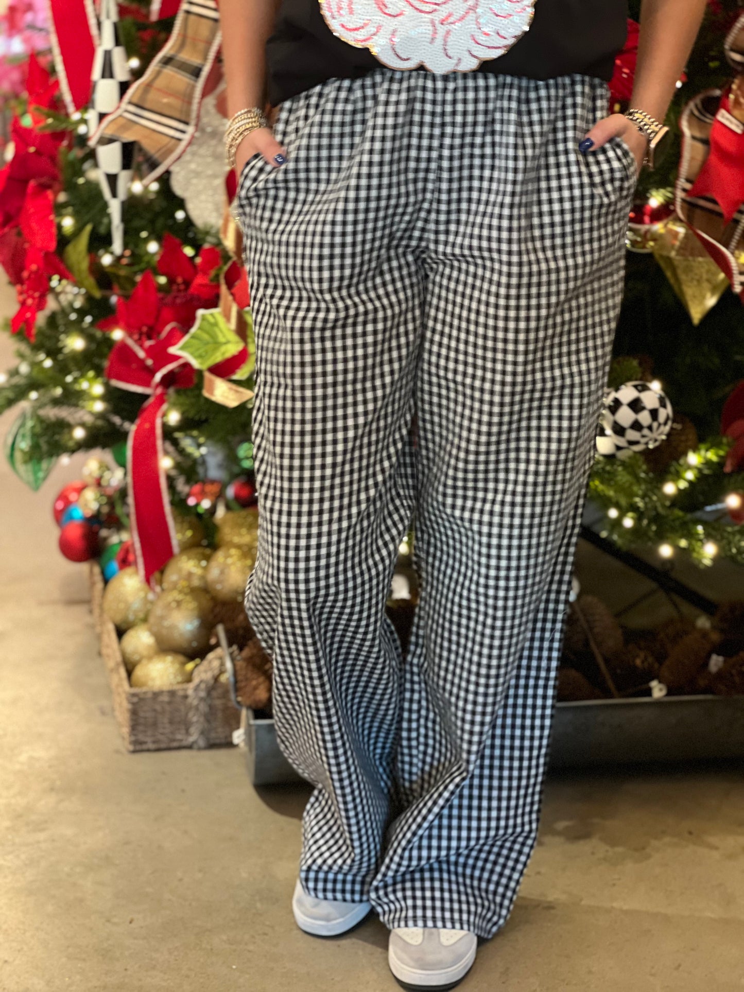 Black Gingham Pants