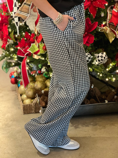 Black Gingham Pants