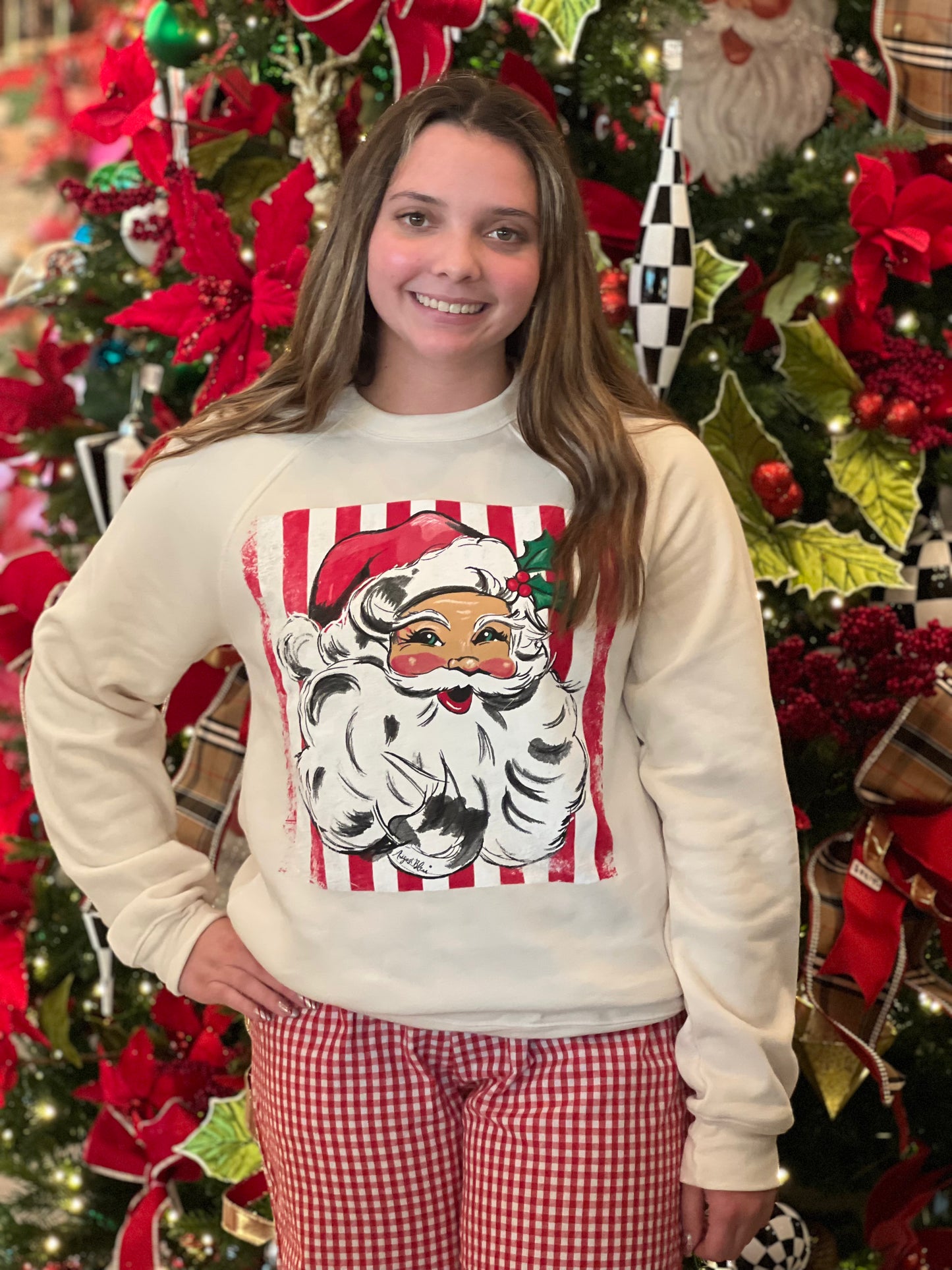 Jolly Santa Natural Sweatshirt