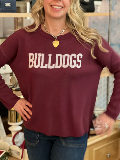 Maroon BULLDOGS Sweater