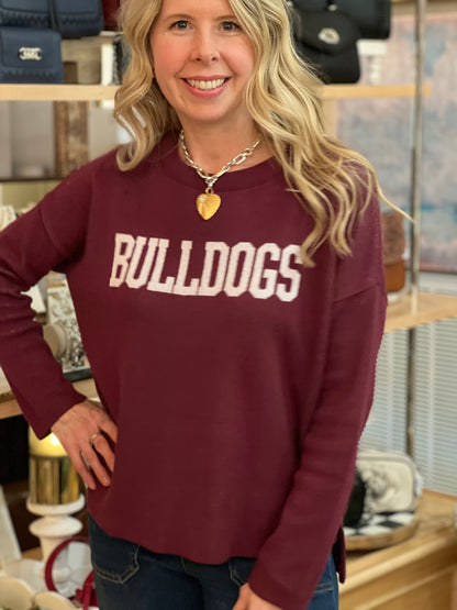 Maroon BULLDOGS Sweater