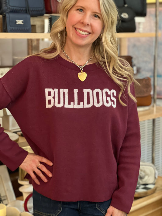 Maroon BULLDOGS Sweater