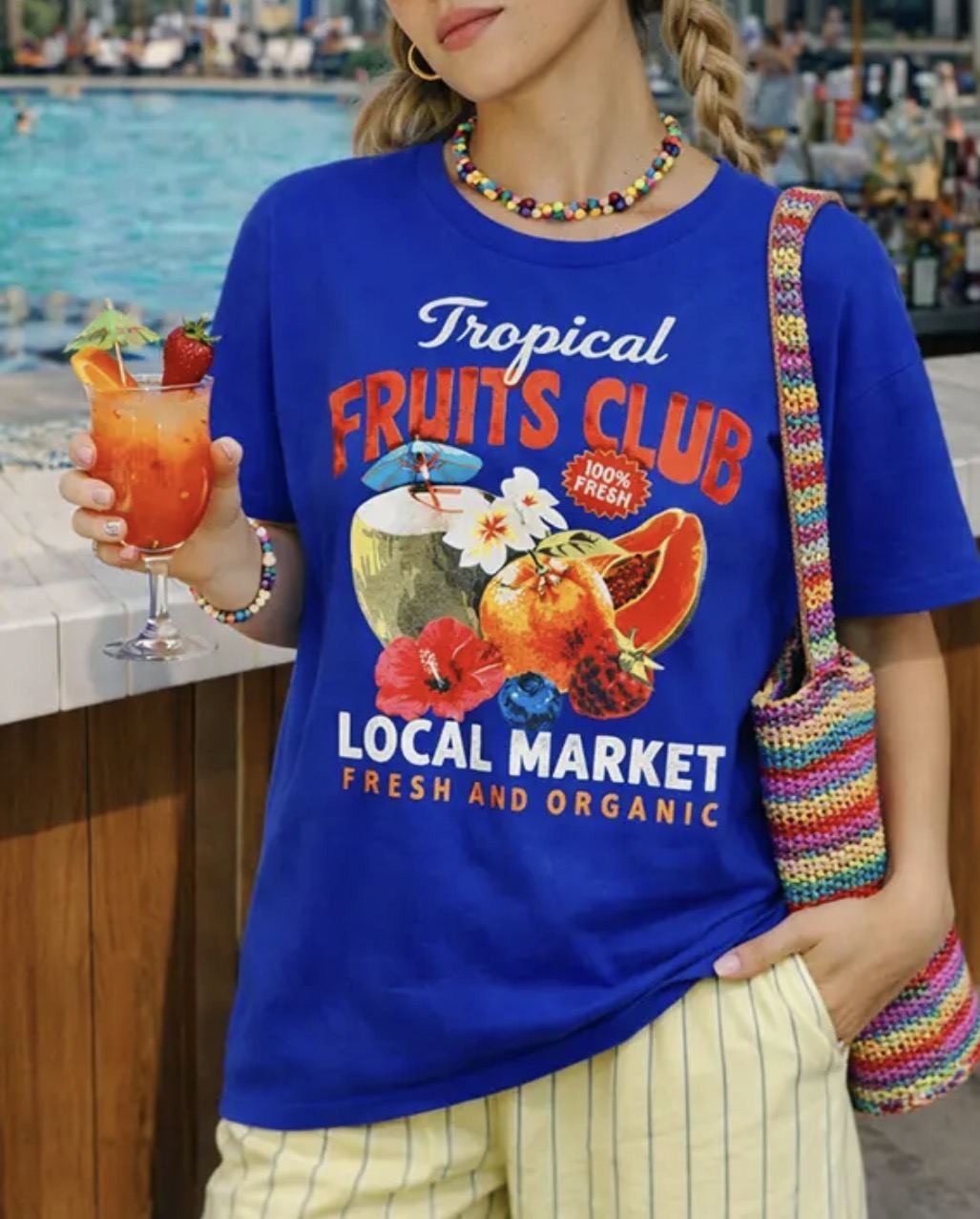 Tropical Fruits Club Electric Blue Tee