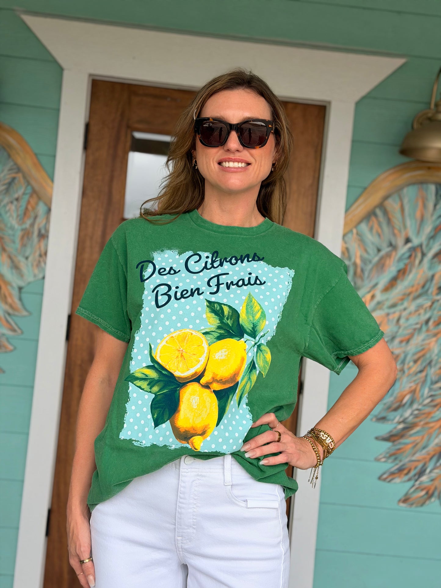 Des Citrons Lemon Green Oversized Tee