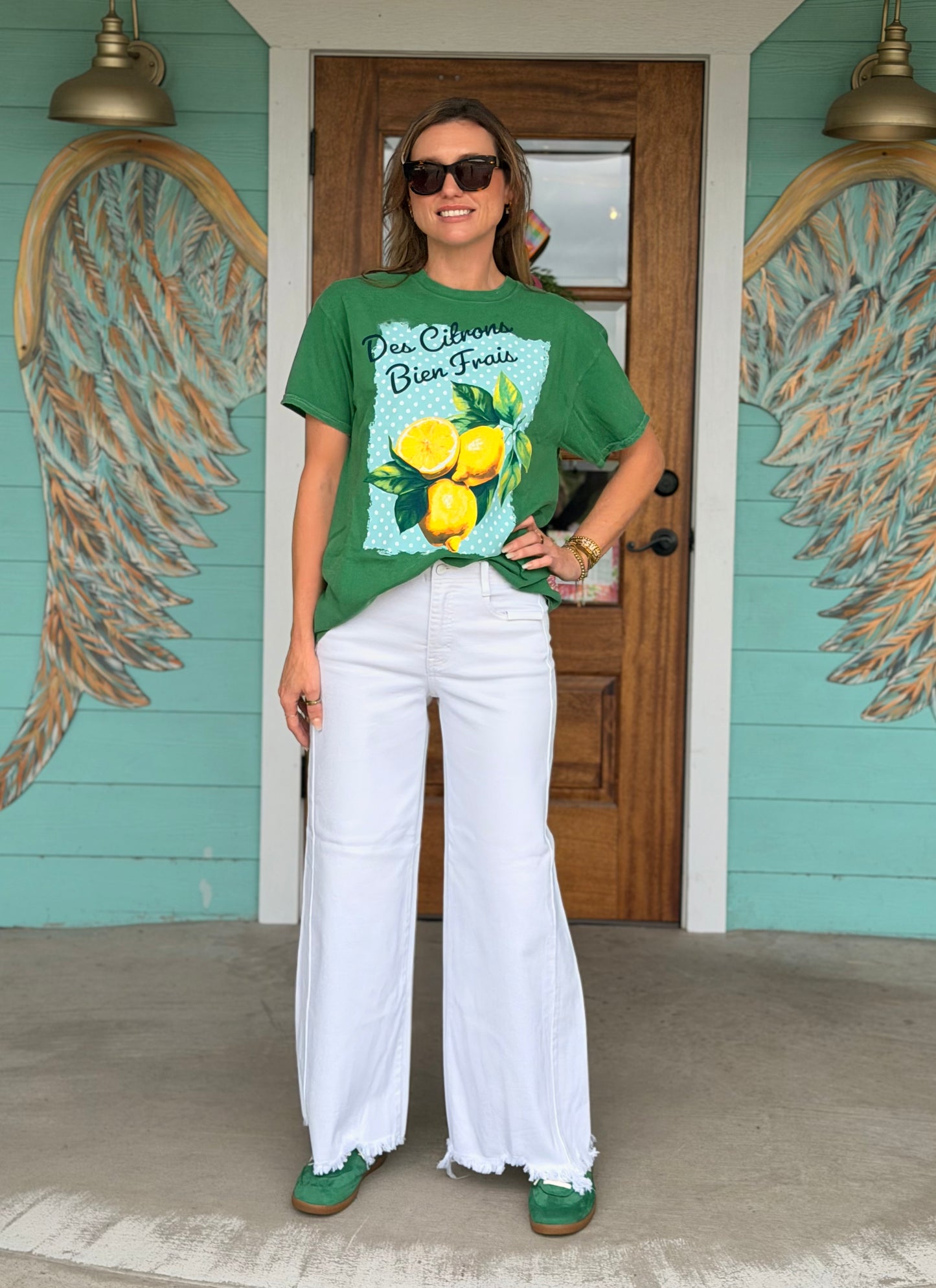 Des Citrons Lemon Green Oversized Tee
