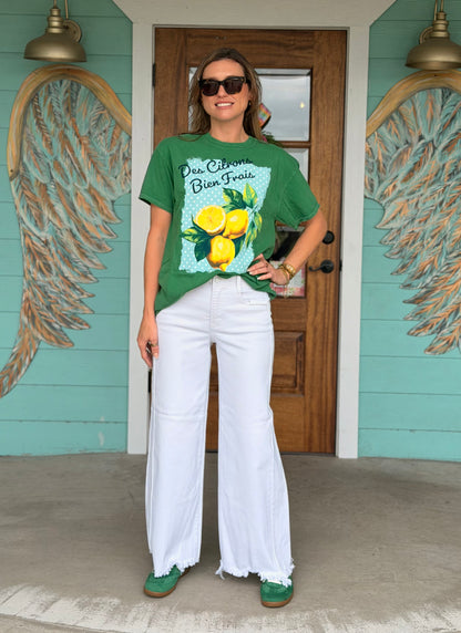 Des Citrons Lemon Green Oversized Tee