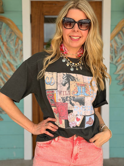 Charcoal Western Graphic Tee