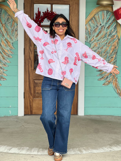 Queen of Sparkles Disco Cowgirl Top