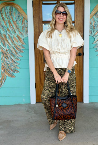 Cream Peplum Hem Blouse