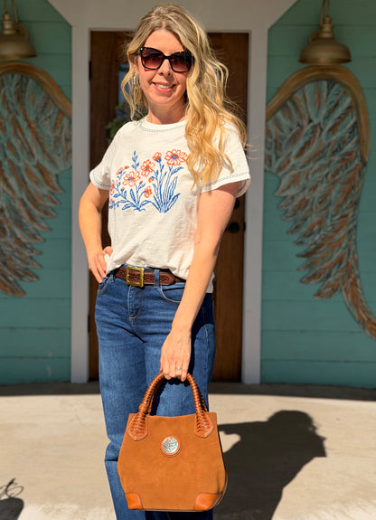 Floral Stitch Graphic Tee