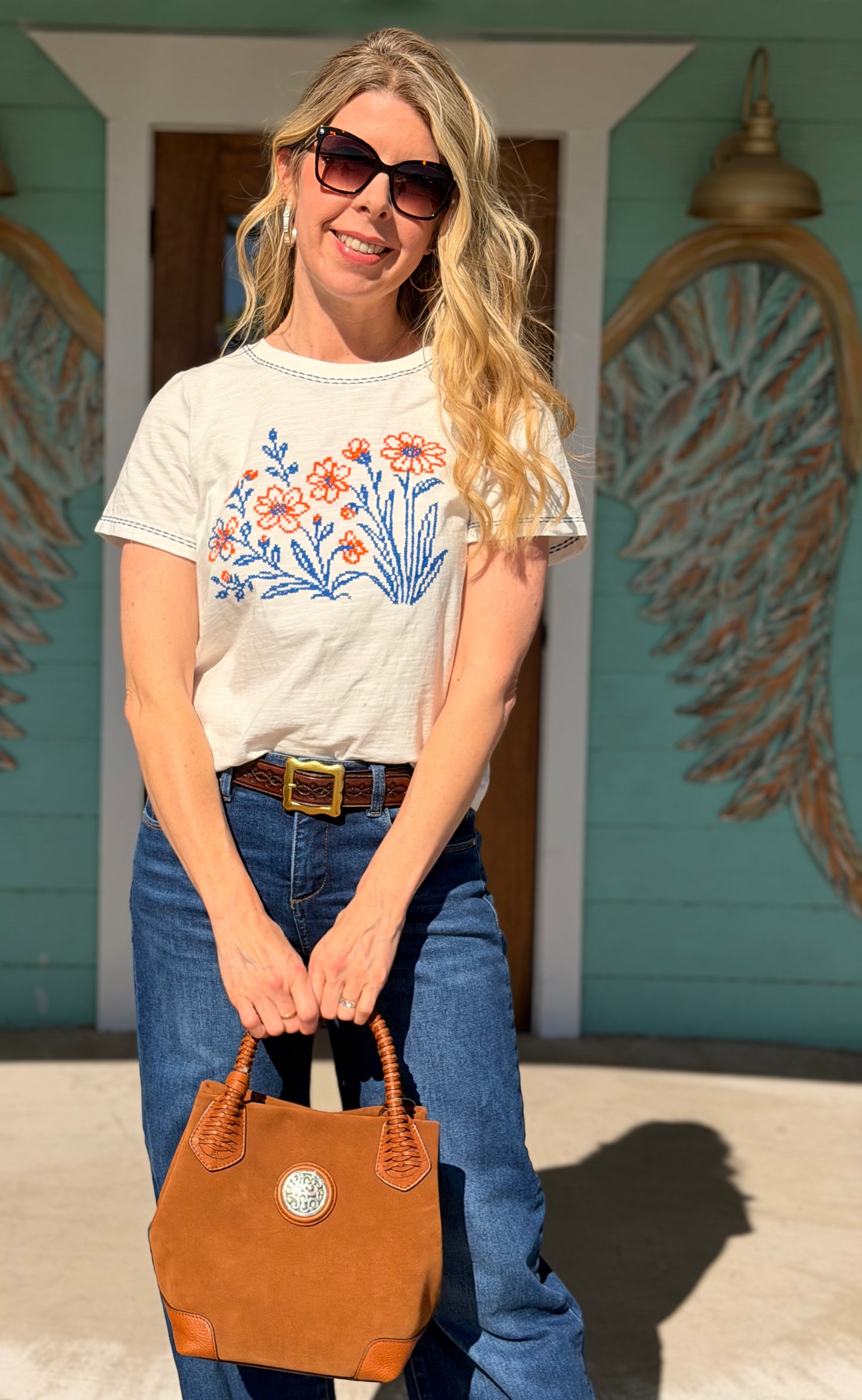 Floral Stitch Graphic Tee