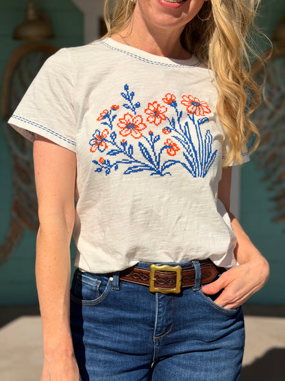 Floral Stitch Graphic Tee