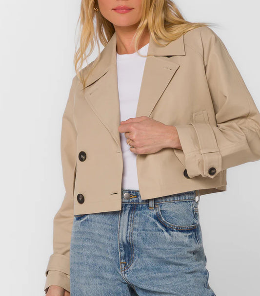 Beige Topenga Cropped Trench Coat