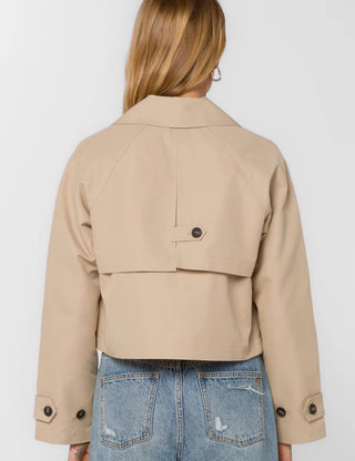 Beige Topenga Cropped Trench Coat