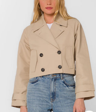 Beige Topenga Cropped Trench Coat
