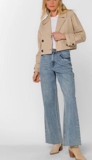 Beige Topenga Cropped Trench Coat