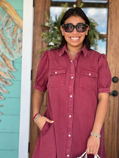 Layerz Annie Maroon Dress