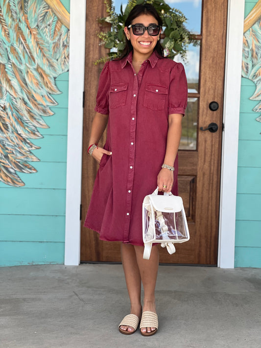 Layerz Annie Maroon Dress