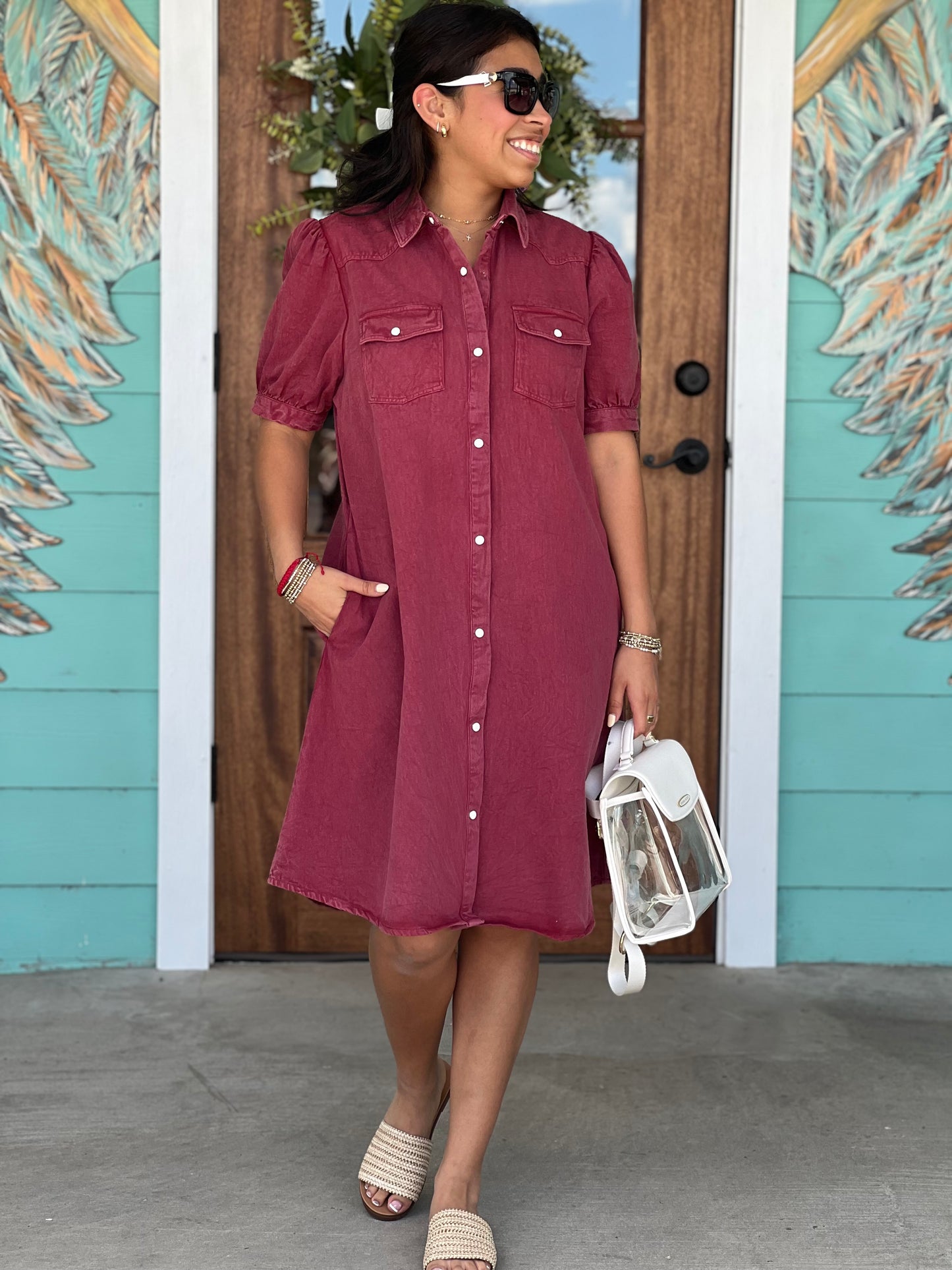 Layerz Annie Maroon Dress