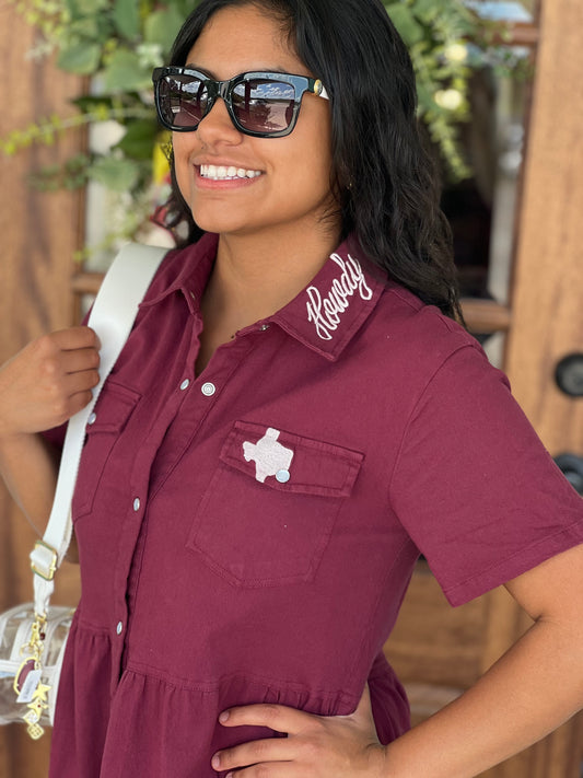 Layerz Howdy Maroon Dress