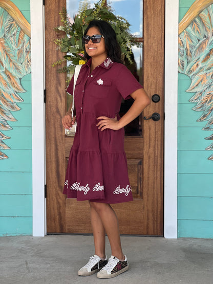 Layerz Howdy Maroon Dress